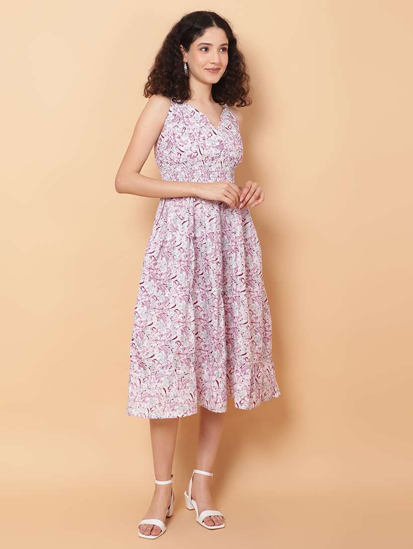 women printed sleeveless tiered dress - 22594170 -  Standard Image - 2