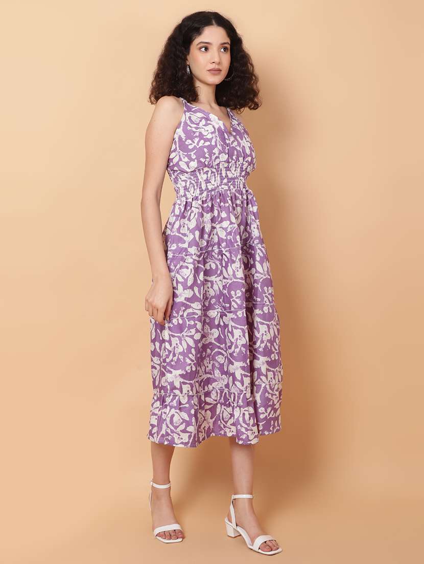 Women Printed Sleeveless Tiered Dress - 22594171 -  Standard Image - 2