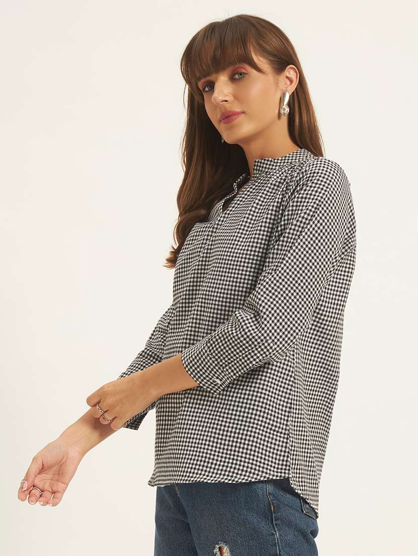 women printed three quarter sleeves regular top - 22594185 -  Standard Image - 2