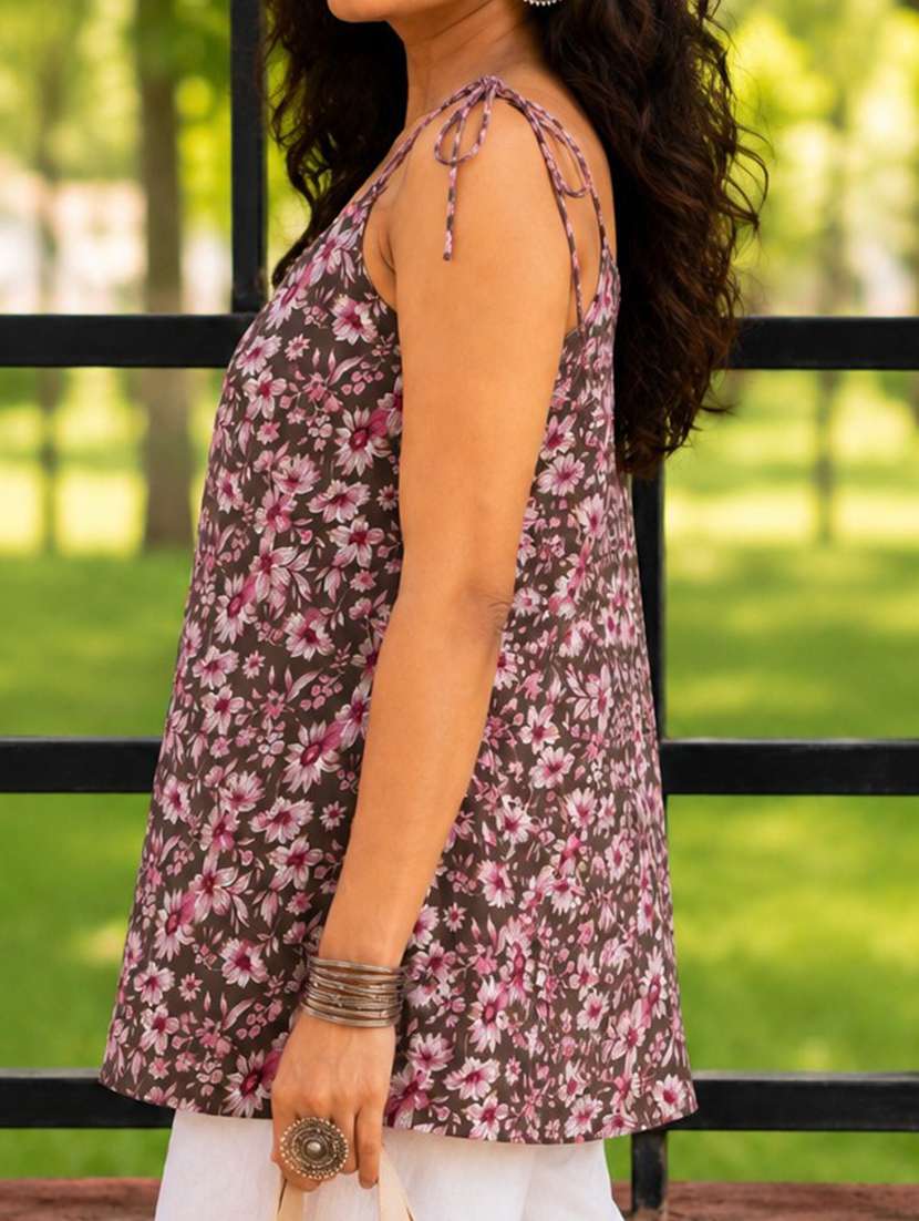 Women Printed Shoulder Strap A-line Kurti - 22594188 -  Standard Image - 2