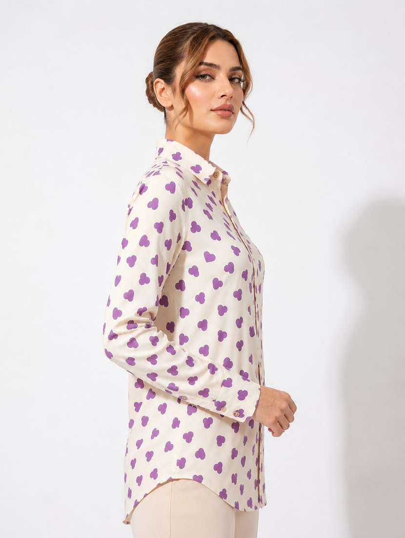 women printed long sleeves regular shirt - 22594203 -  Standard Image - 2