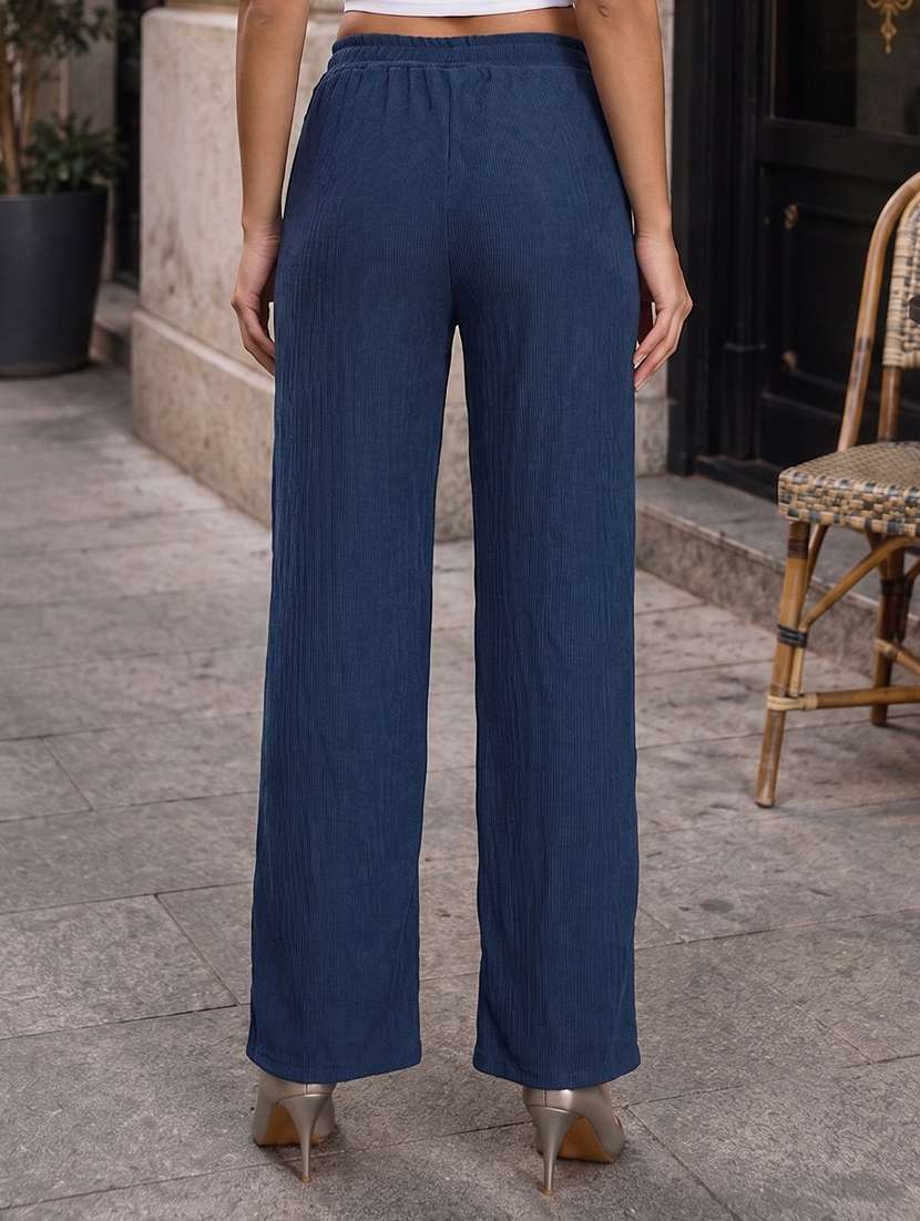 women textured high rise straight trouser - 22594219 -  Standard Image - 2