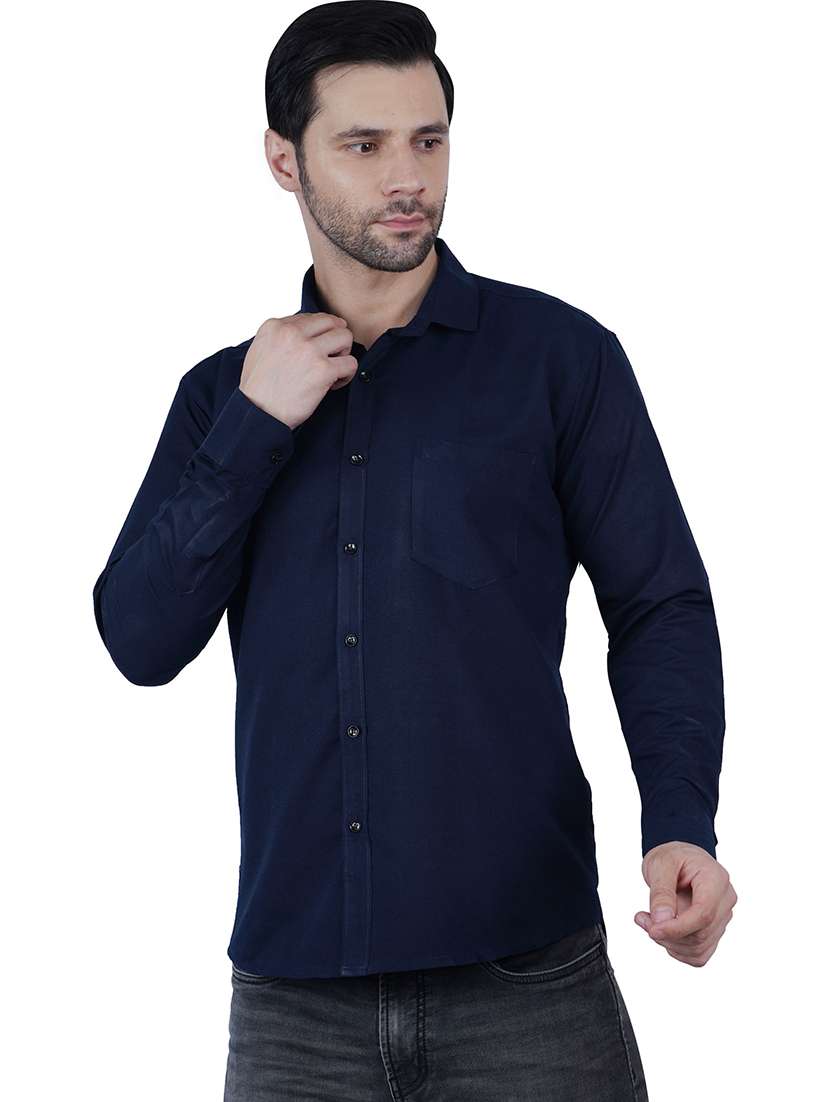 men solid long sleeve regular fit casual shirt