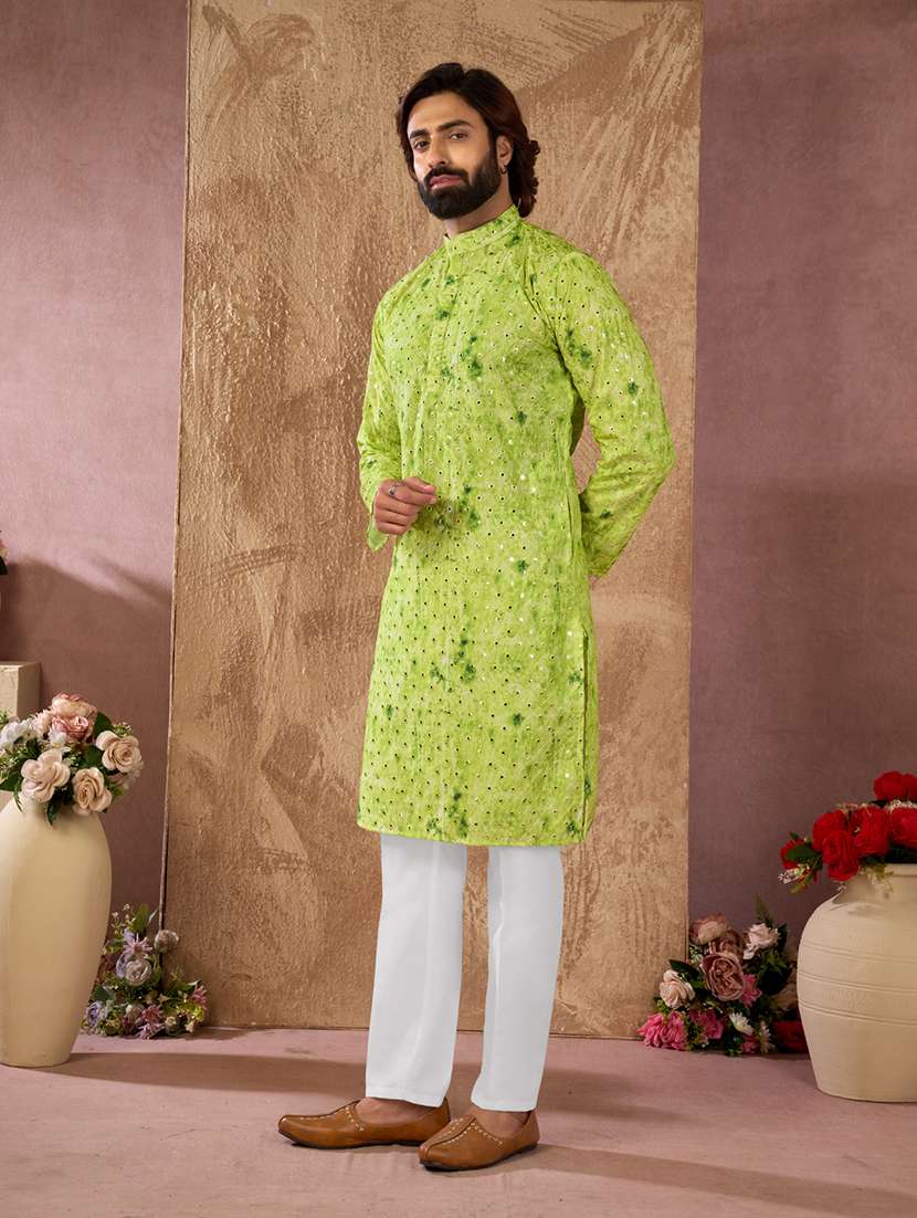 Men Printed Mandarin Neck Kurta Pyjama Set - 22594492 -  Standard Image - 2