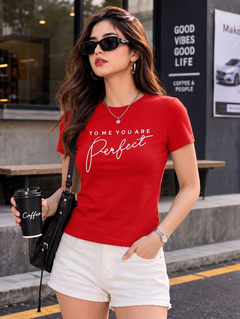 women printed short sleeve regular fit t-shirt - 22594493 -  Standard Image - 2