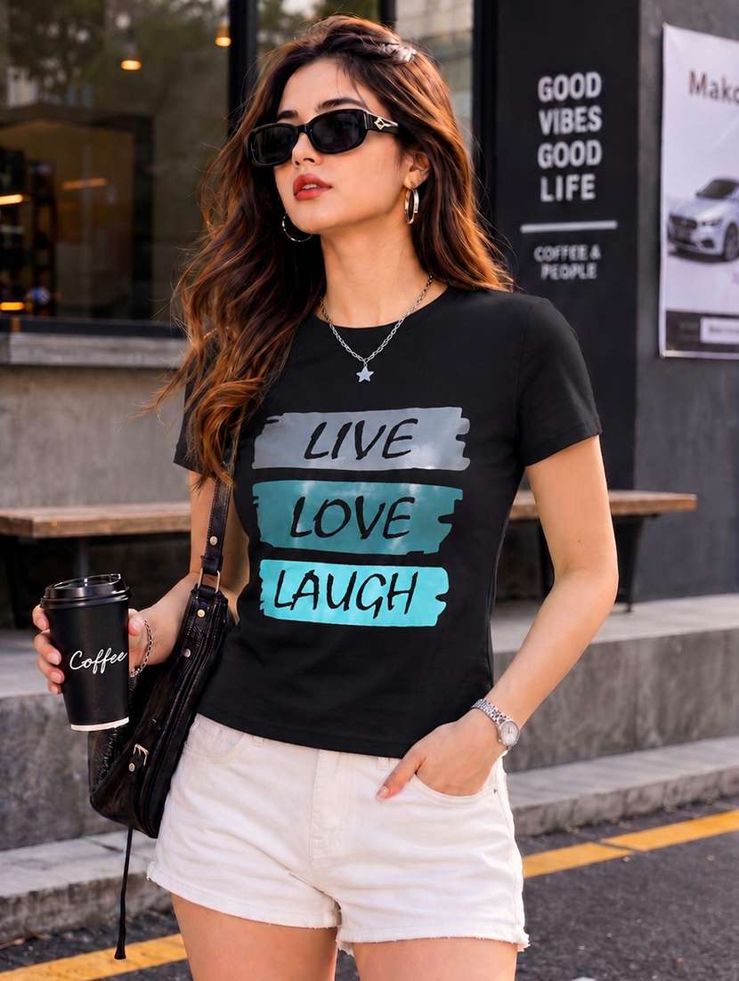 women printed short sleeve regular fit t-shirt - 22594501 -  Standard Image - 2