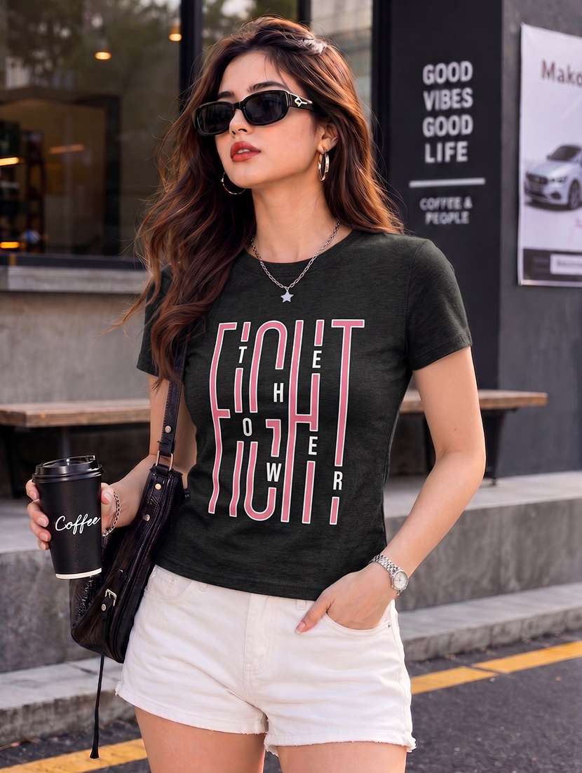 women printed short sleeve regular fit t-shirt - 22594510 -  Standard Image - 2
