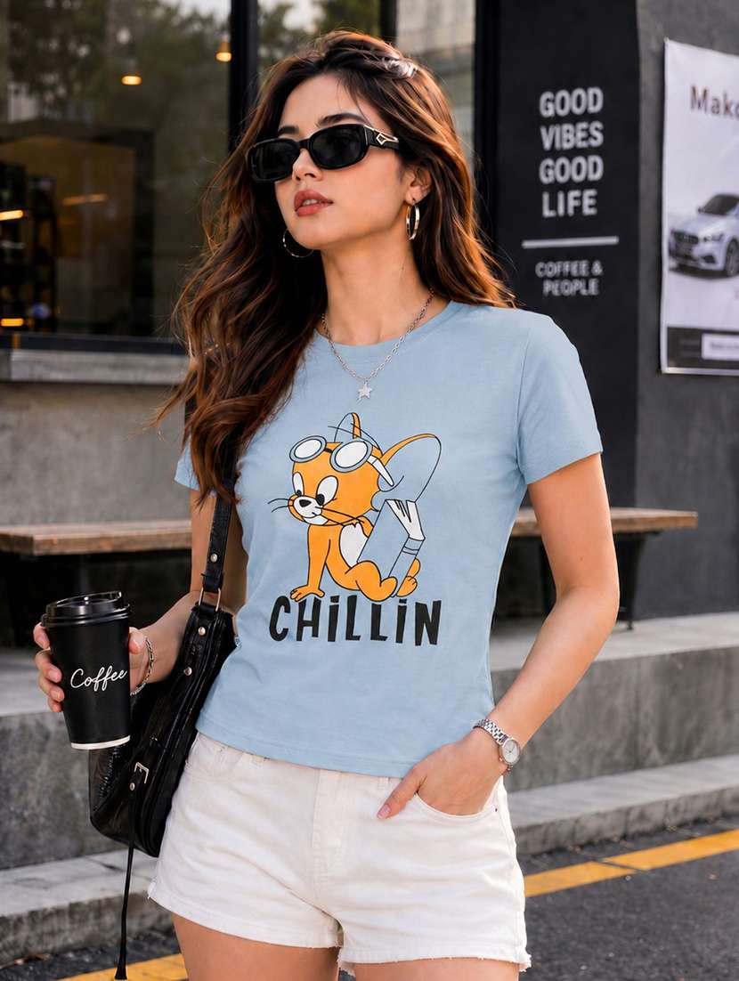 women printed short sleeve regular fit t-shirt - 22594516 -  Standard Image - 2