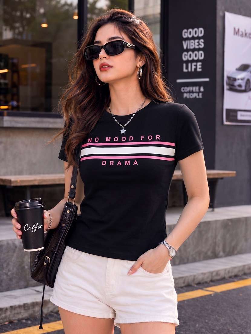 women printed short sleeve regular fit t-shirt - 22594522 -  Standard Image - 2