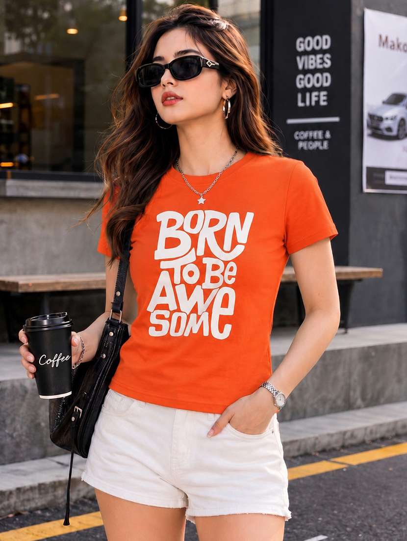 women printed short sleeve regular fit t-shirt - 22594524 -  Standard Image - 2