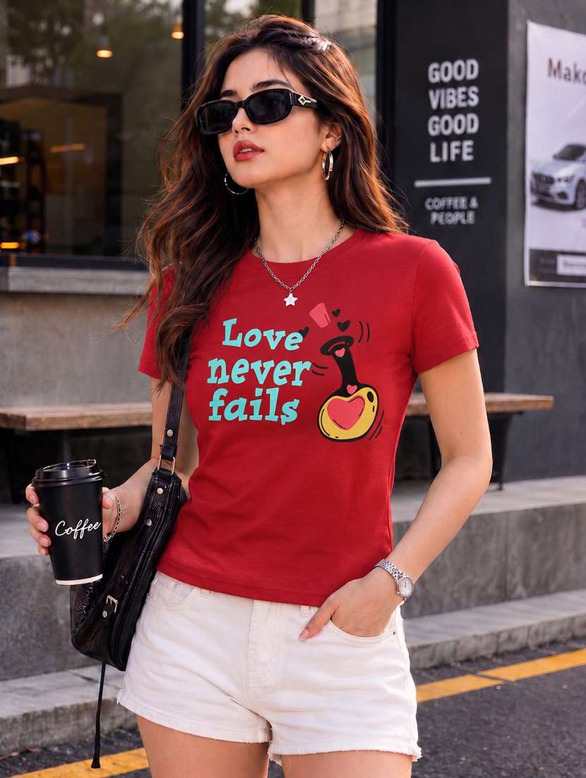 women printed short sleeve regular fit t-shirt - 22594526 -  Standard Image - 2