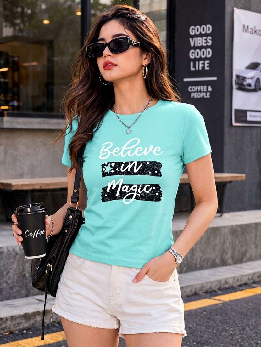 women printed short sleeve regular fit t-shirt - 22594542 -  Standard Image - 2