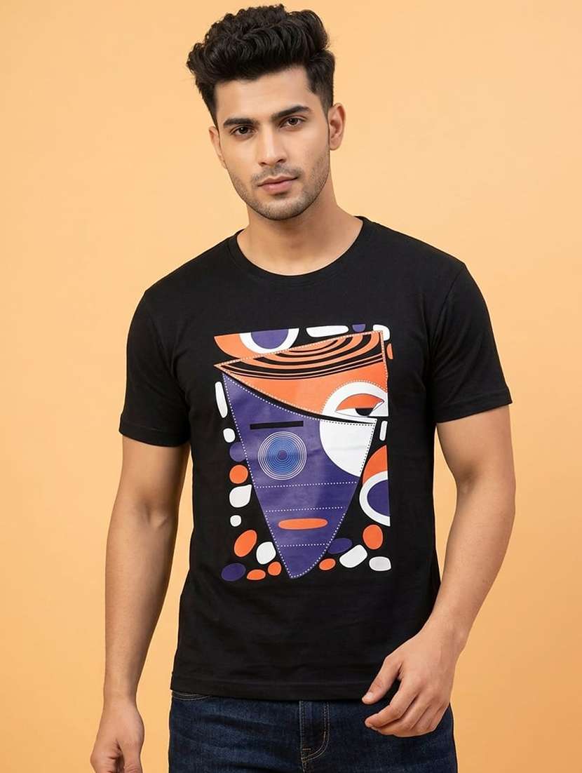 men printed short sleeve regular fit t-shirt