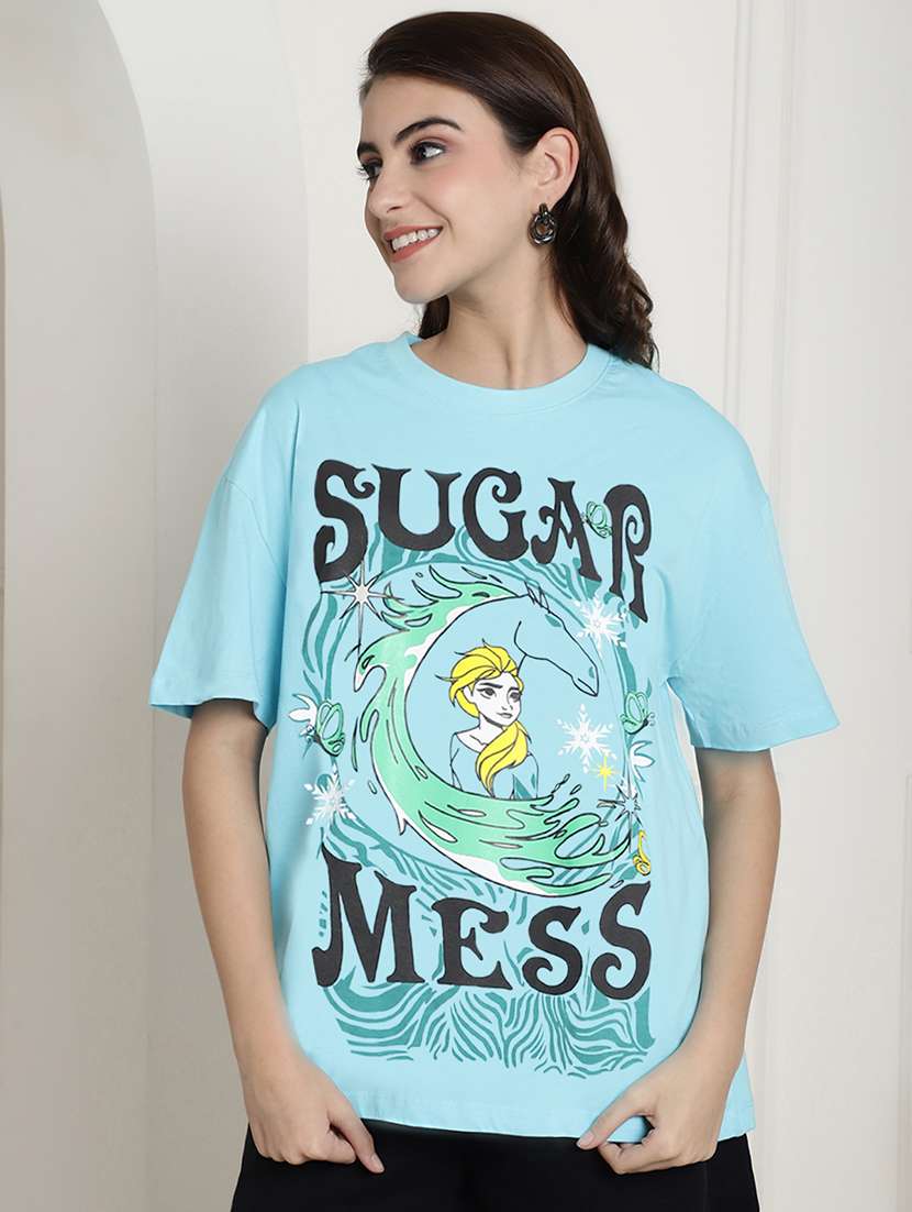 women printed short sleeve oversized t-shirt - 22594590 -  Standard Image - 2