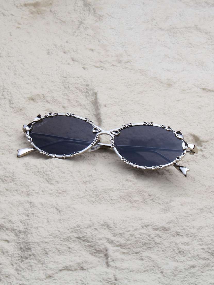 ted smith grey oval sunglasses 