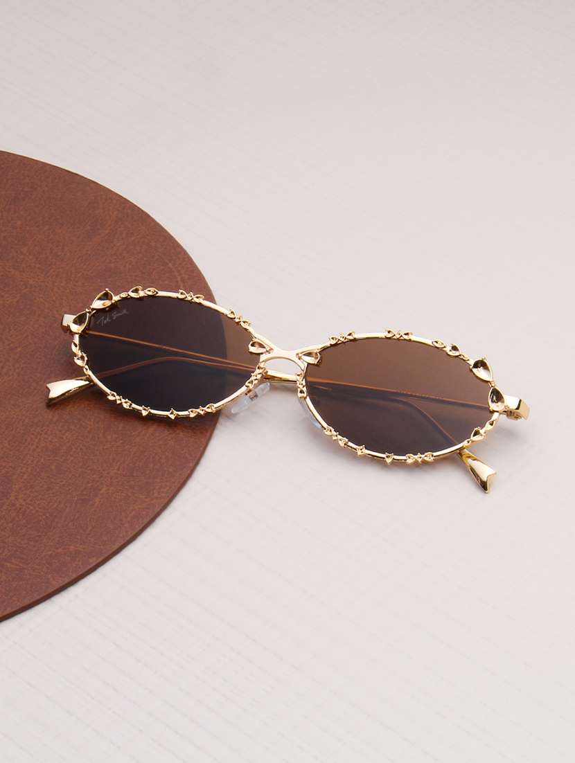 ted smith women's brown oval sunglasses