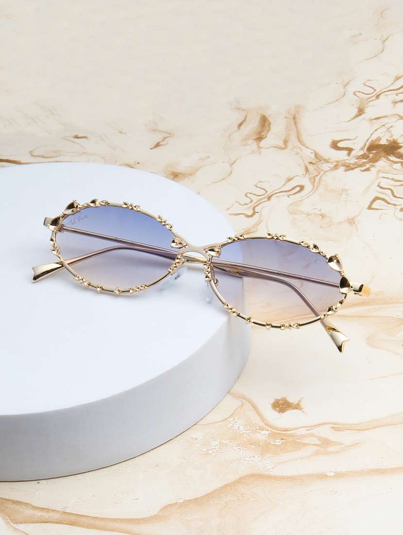ted smith women's blue graded oval sunglasses