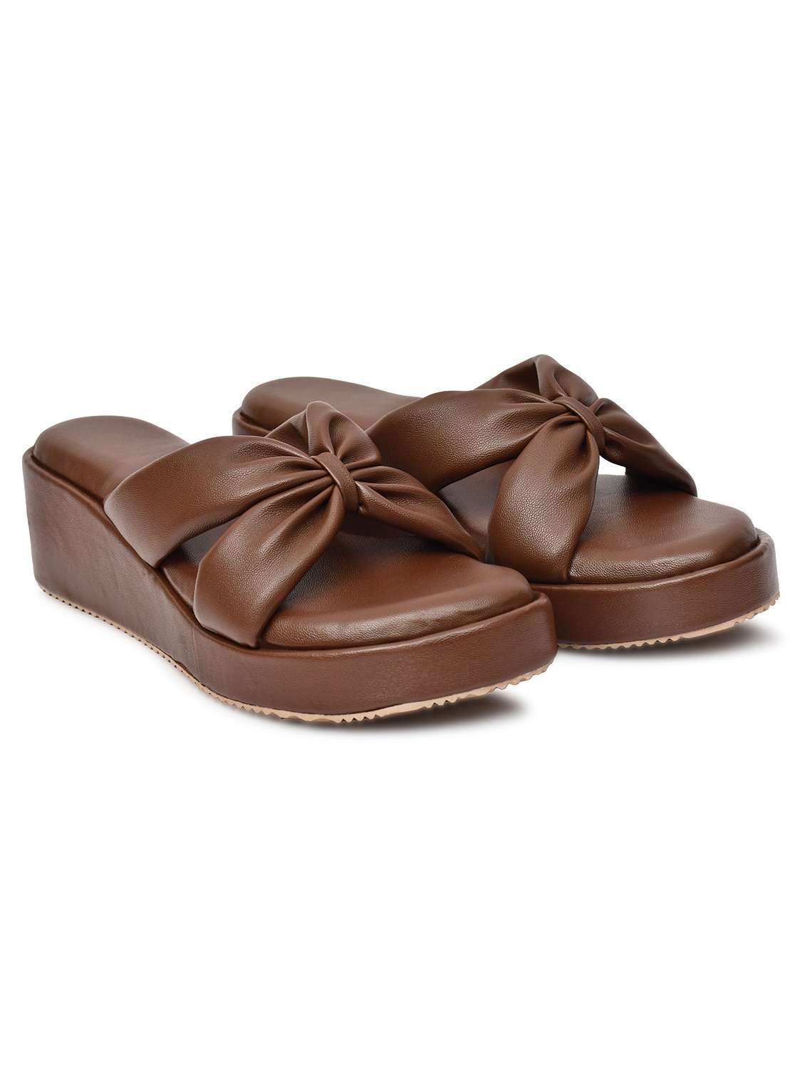 women solid slip on wedges