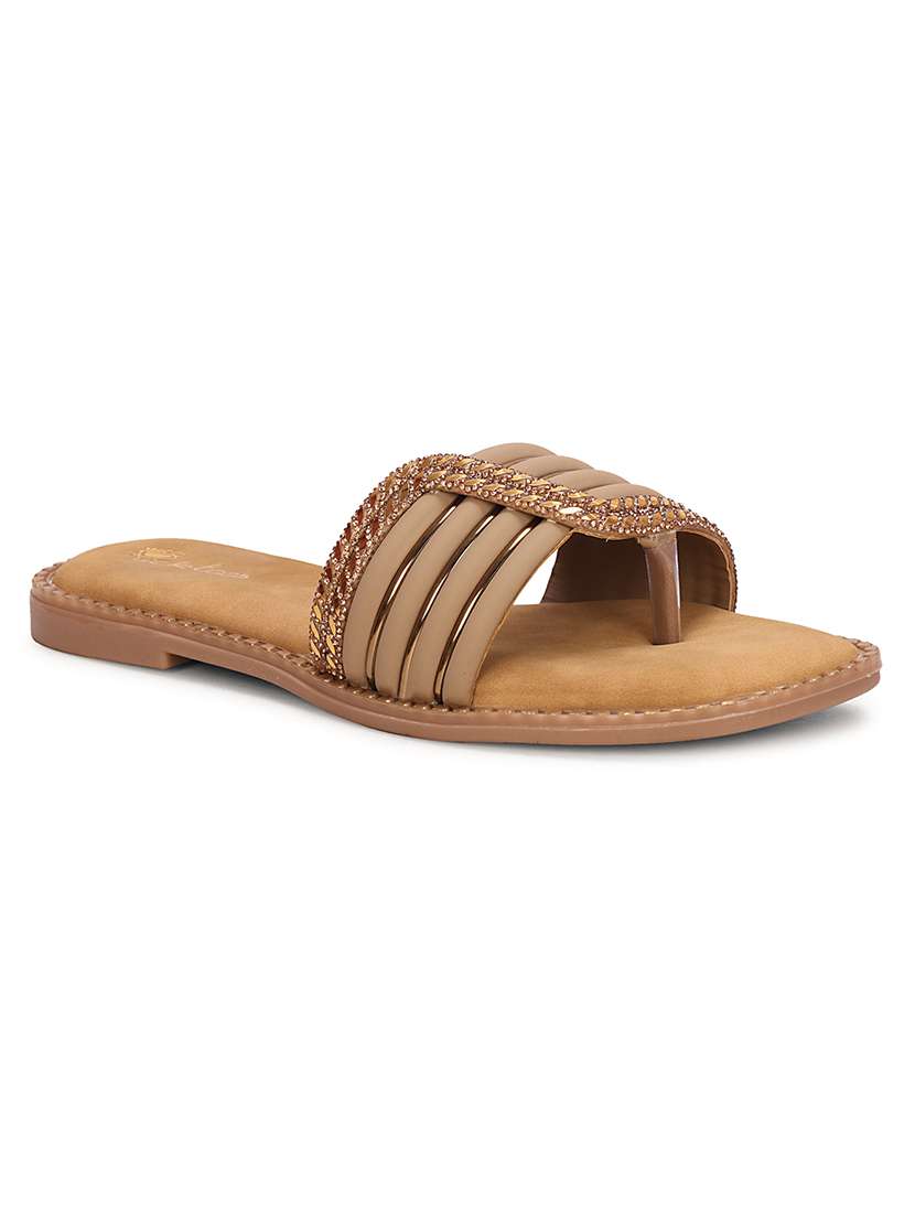 women embellished toe separator flats - 22594763 -  Standard Image - 2
