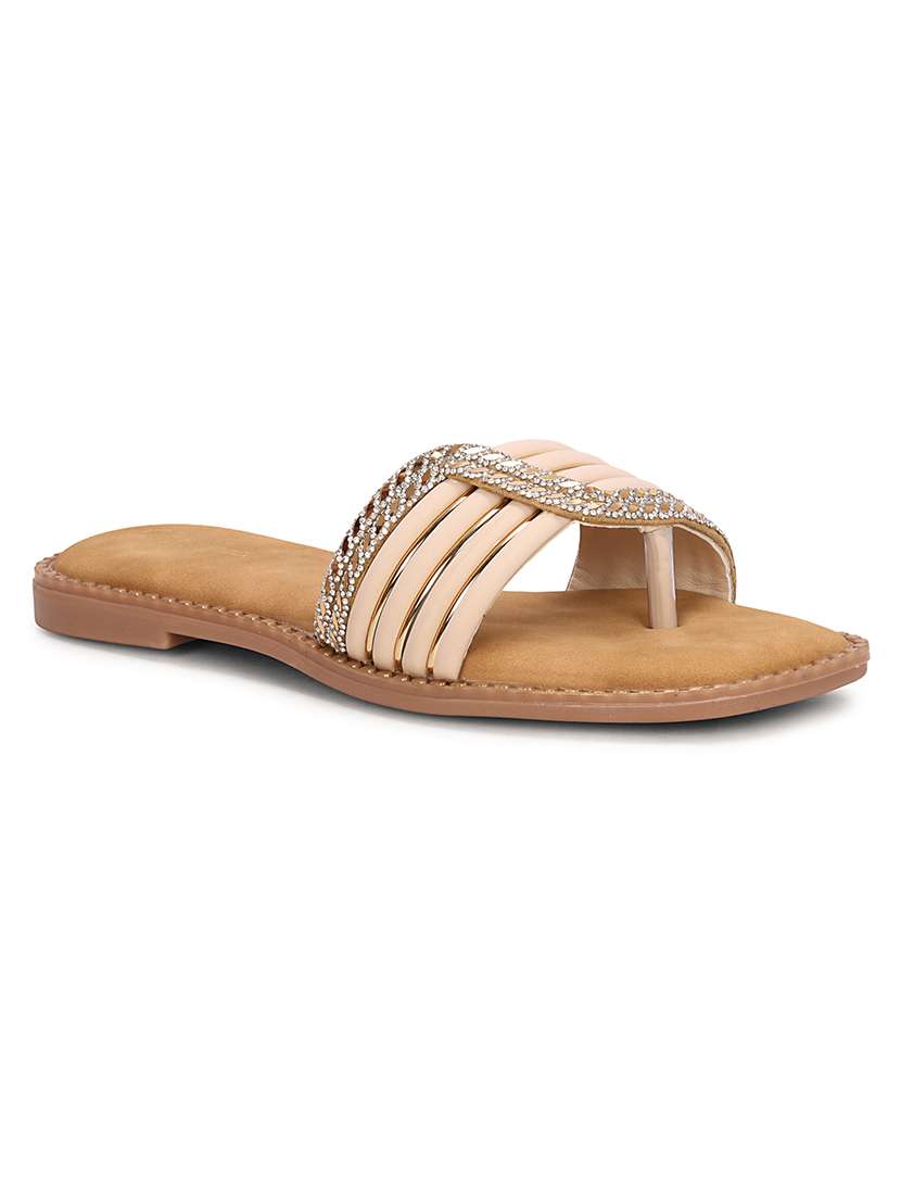 women embellished toe separator flats - 22594764 -  Standard Image - 2