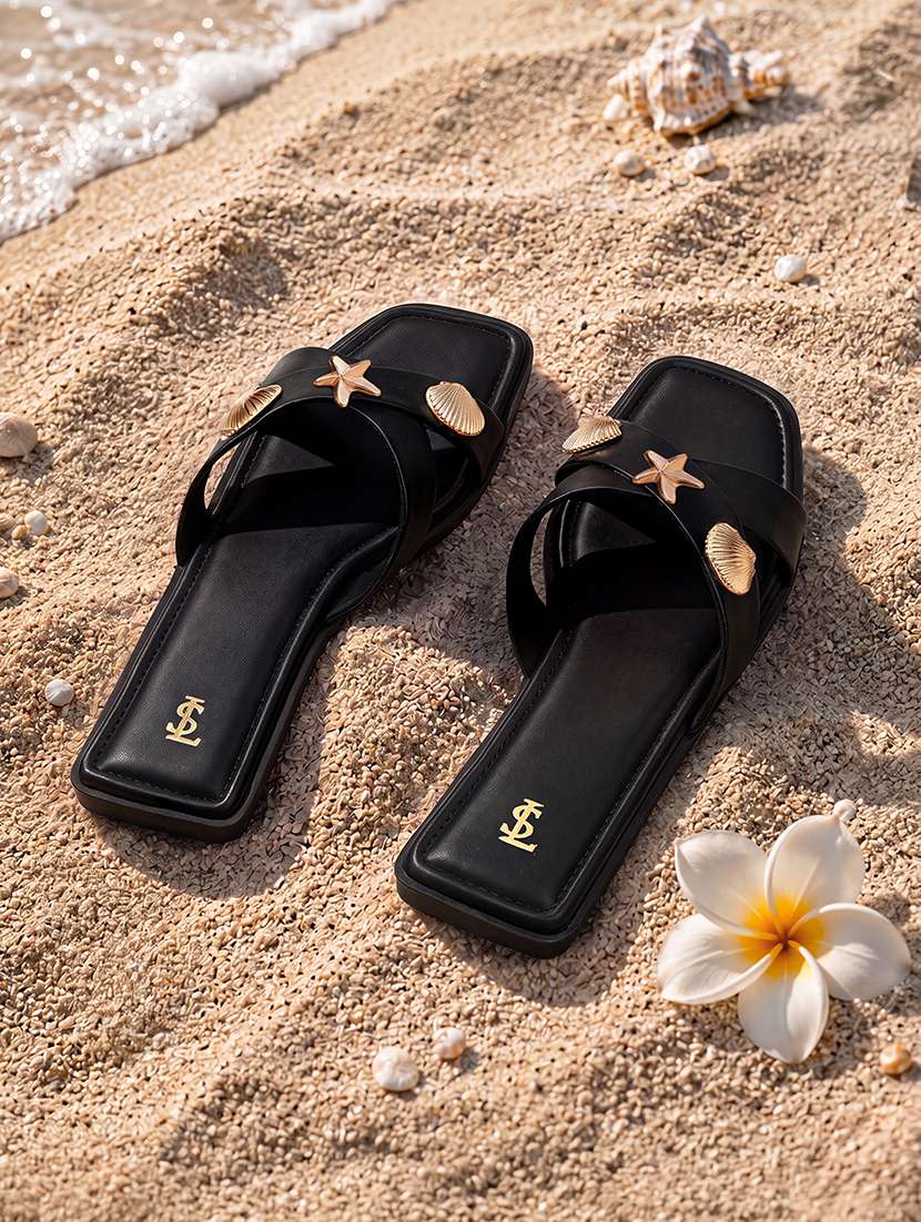 women embellished slip on flats