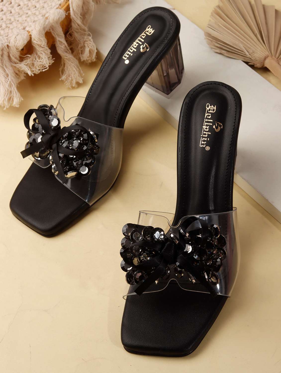 women embellished slip on sandal