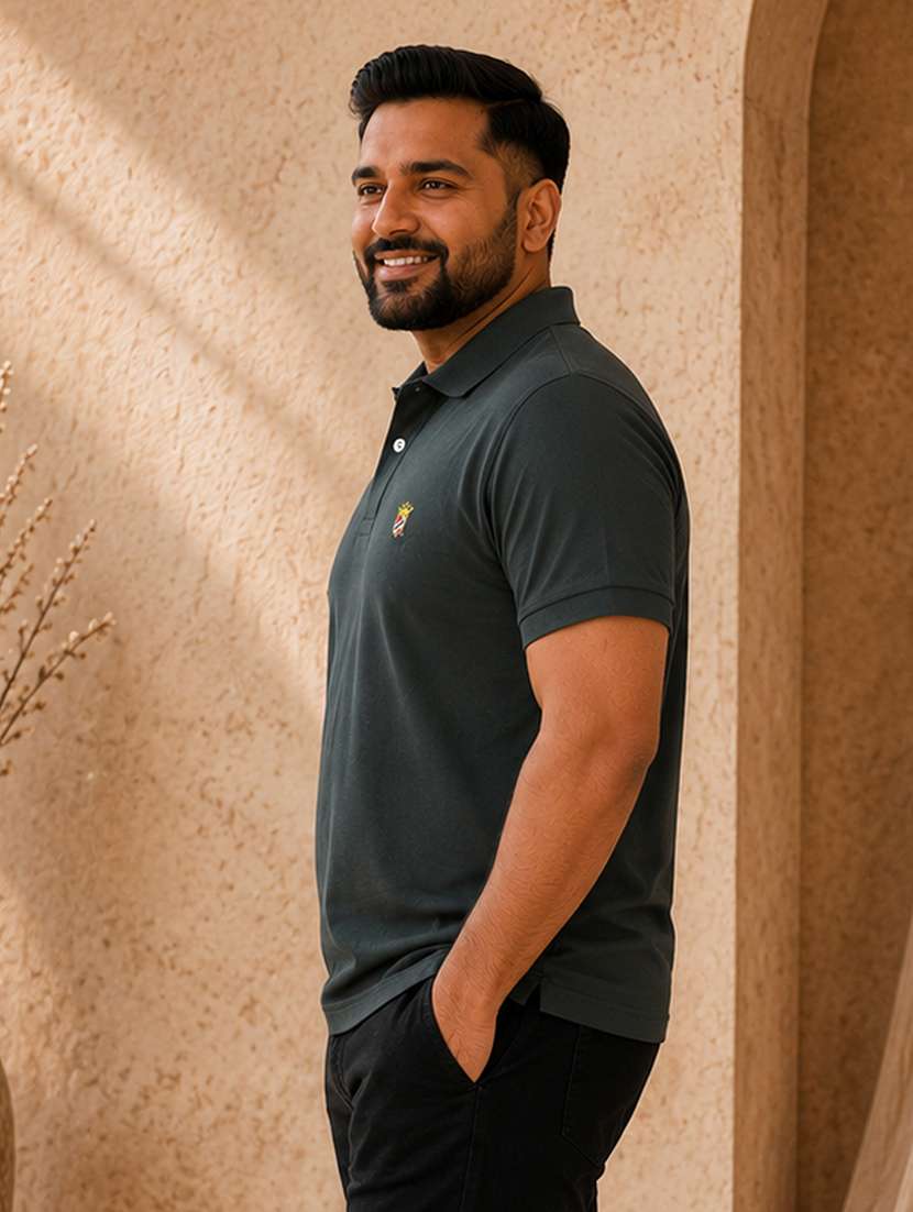 men solid short sleeves polo t-shirt - 22595316 -  Standard Image - 2