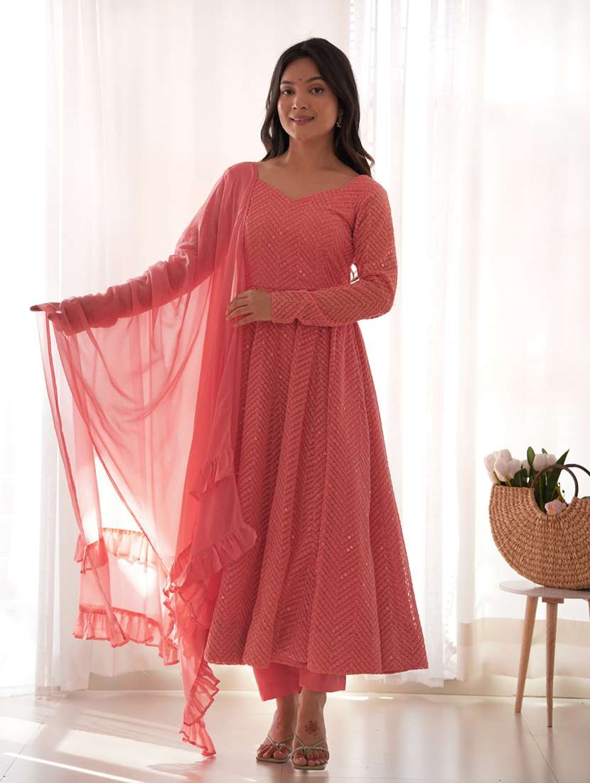 Women Embroidered Long Sleeves Kurta Pant Set With Dupatta - 22595401 -  Standard Image - 2