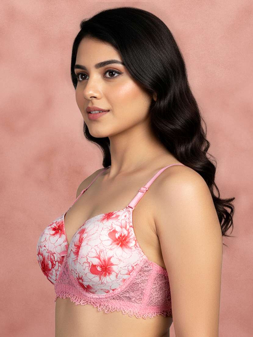 women printed three fourth coverage t-shirt bra - 22595481 -  Standard Image - 2