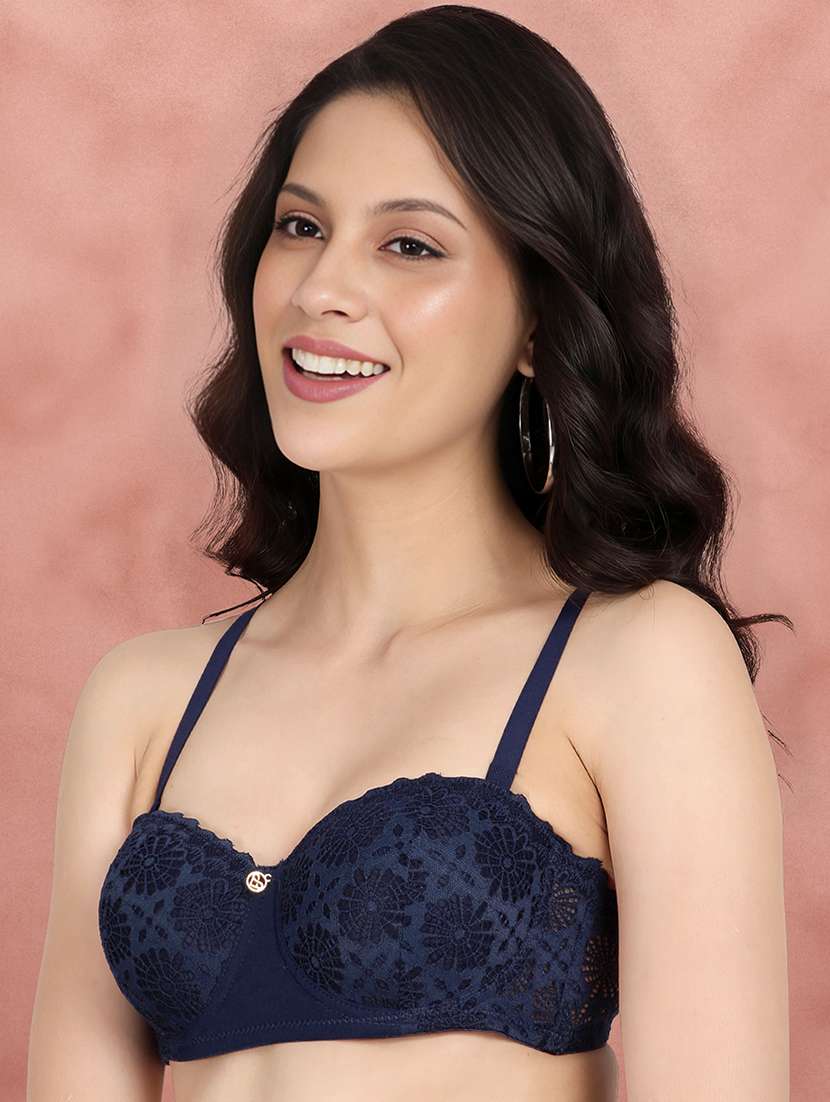 Women Self Design Half Coverage Balconette Bra - 22595486 -  Standard Image - 2
