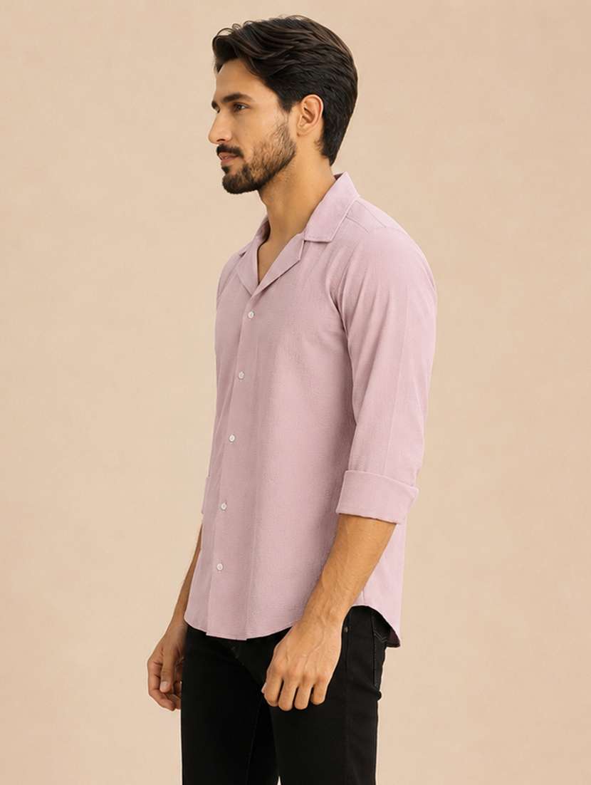 Men Solid Long Sleeve Regular Fit Casual Shirt - 22595571 -  Standard Image - 2