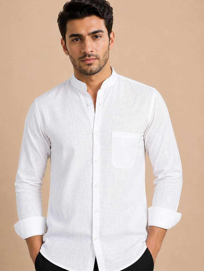 men solid long sleeve regular fit casual shirt - 22595581 -  Standard Image - 2