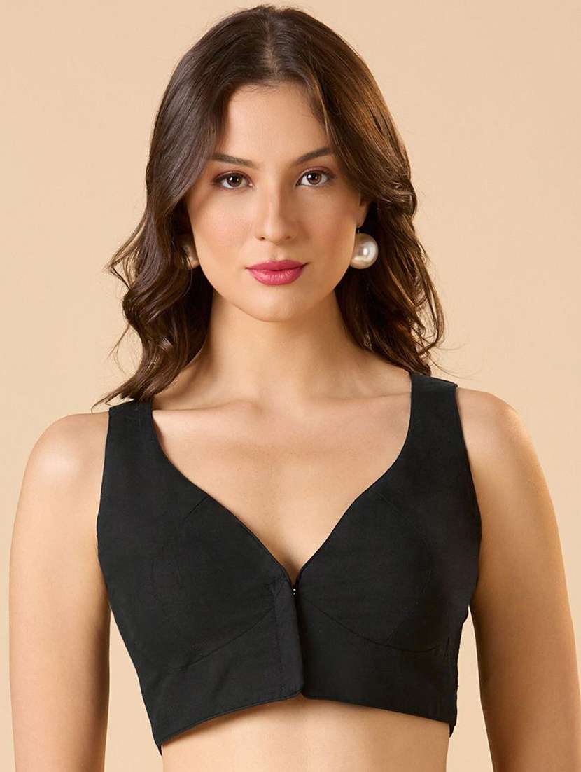 women solid sleeveless stitched blouse