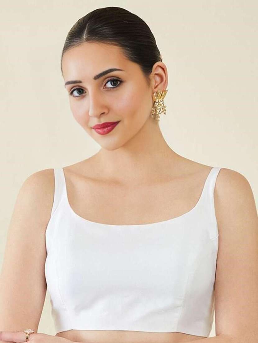 women solid sleeveless stitched blouse