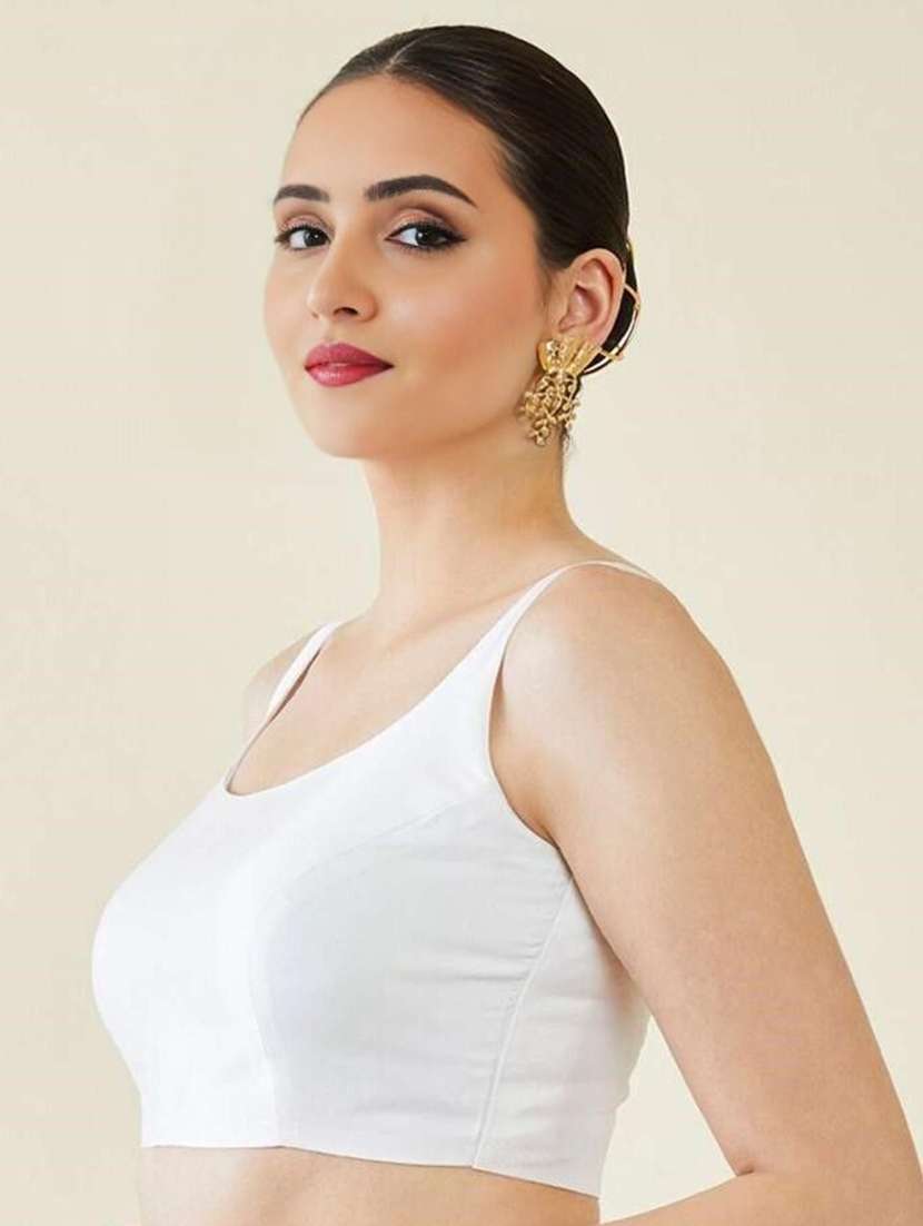 women solid sleeveless stitched blouse - 22595909 -  Standard Image - 2