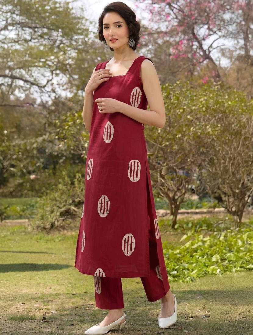 women printed sleeveless kurta pant set with dupatta - 22595914 -  Standard Image - 2