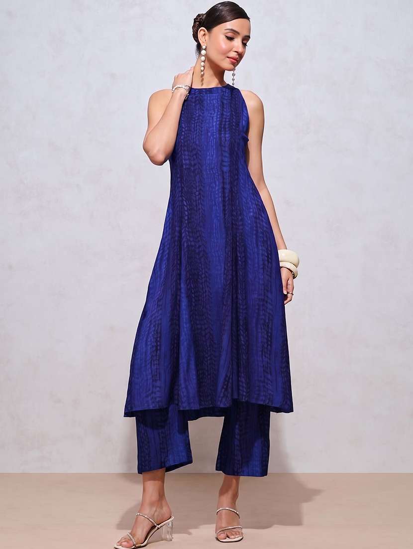 women printed sleeveless kurta pant set - 22595918 -  Standard Image - 2