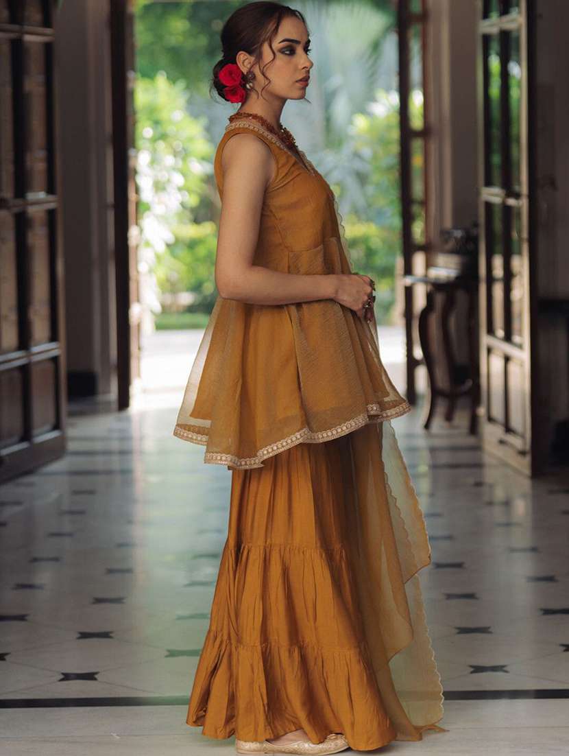 women embellished kurta sharara set with dupatta - 22595925 -  Standard Image - 2