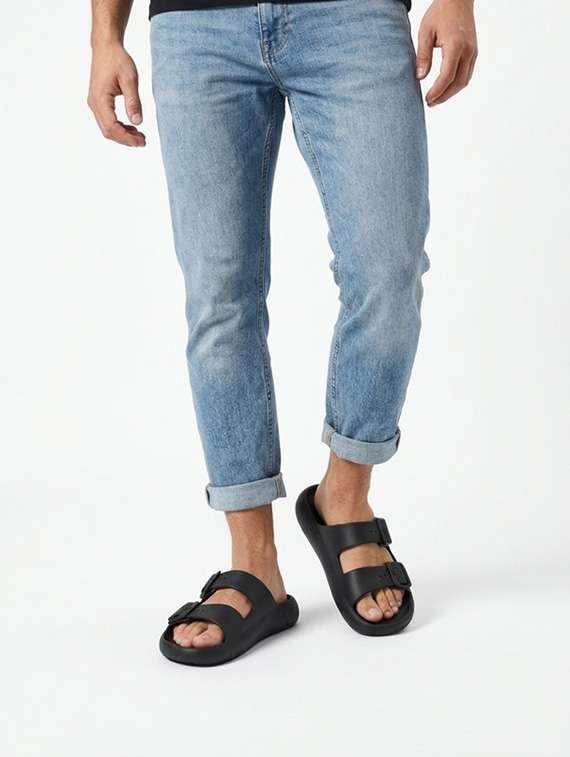 men solid slip on slider - 22596031 -  Standard Image - 2