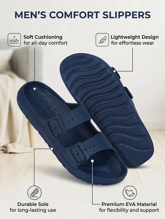 men solid slip on slider - 22596033 -  Standard Image - 2