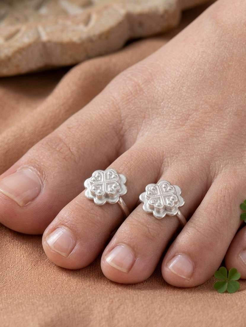 Women Oxidised Adjustable Toe Ring Set - 22596181 -  Standard Image - 2