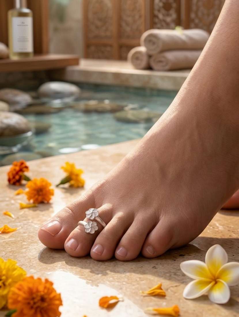 Women Oxidised Adjustable Toe Ring Set - 22596183 -  Standard Image - 2