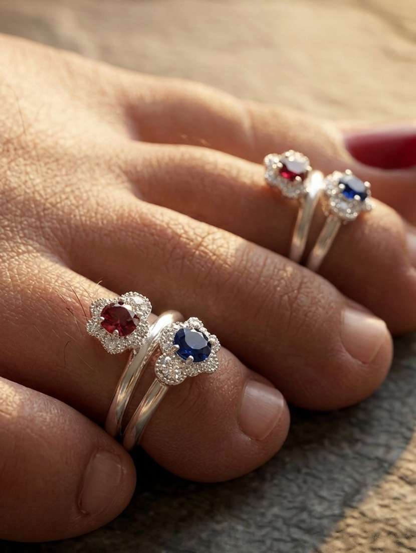 Women Oxidised Adjustable Toe Ring Set - 22596187 -  Standard Image - 2