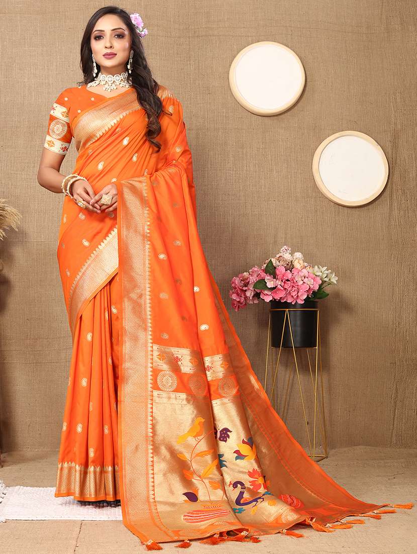 women self design paithani saree with blouse
