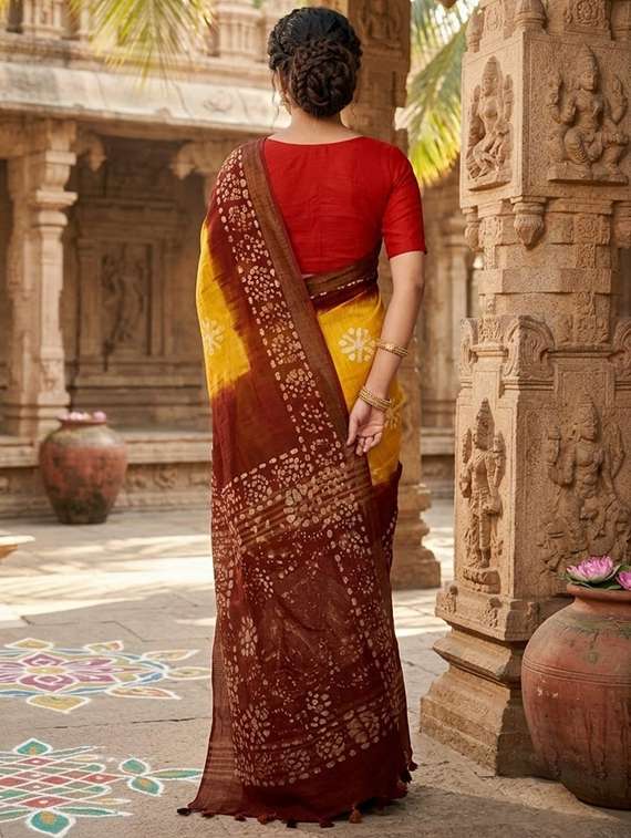 women printed casual wear saree with blouse - 22596970 -  Standard Image - 2