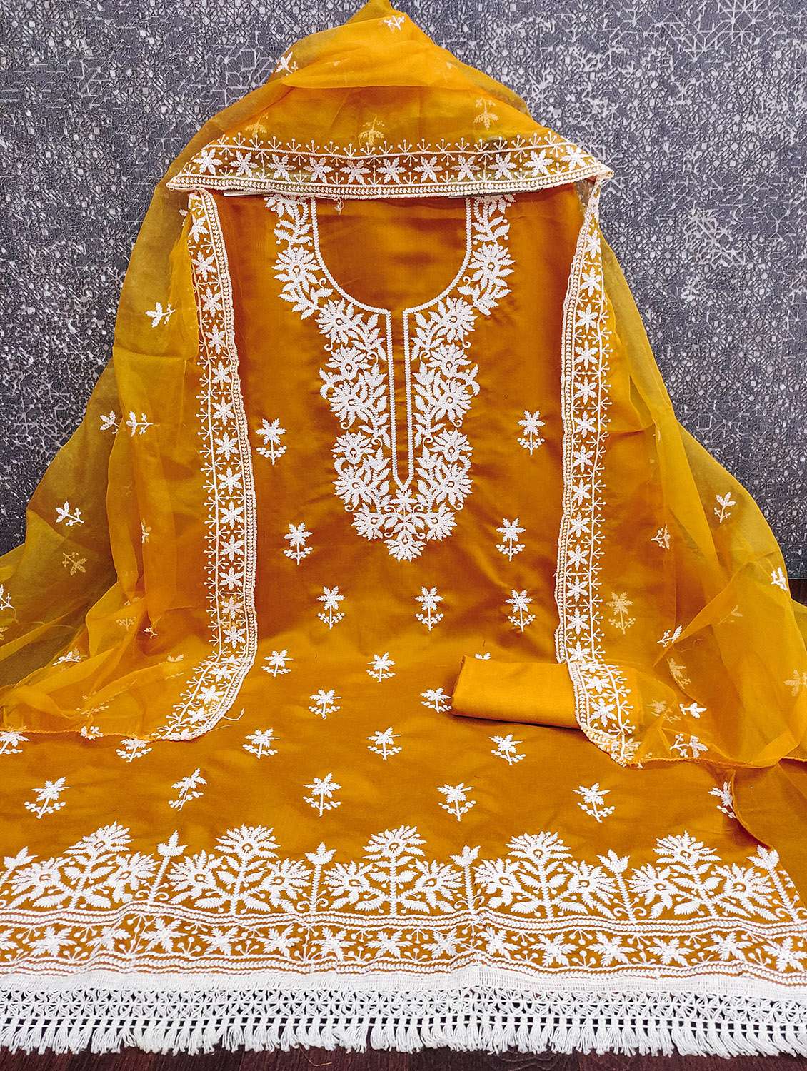 women solid with work unstitched suit set - 22597138 -  Standard Image - 2