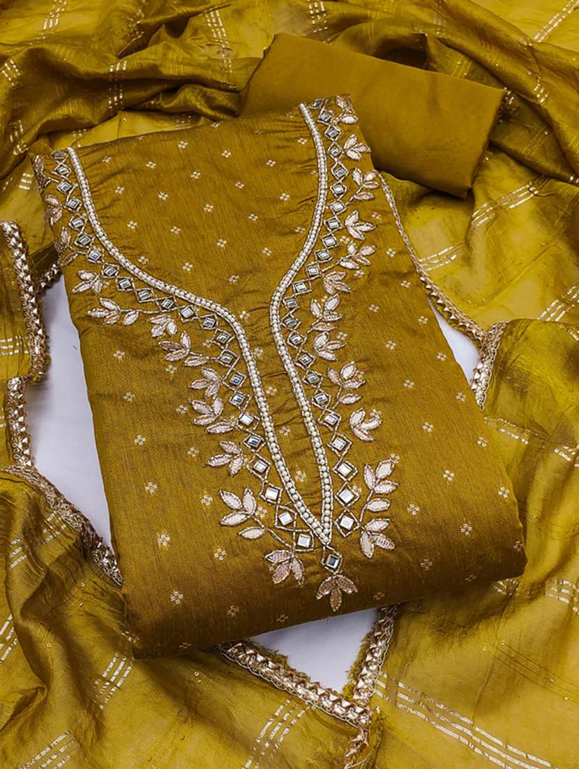 women self design unstitched suit set