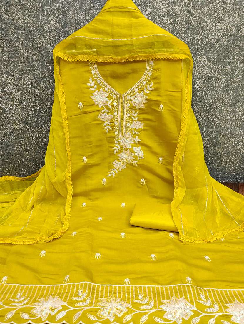 women solid with work unstitched suit set - 22597249 -  Standard Image - 2