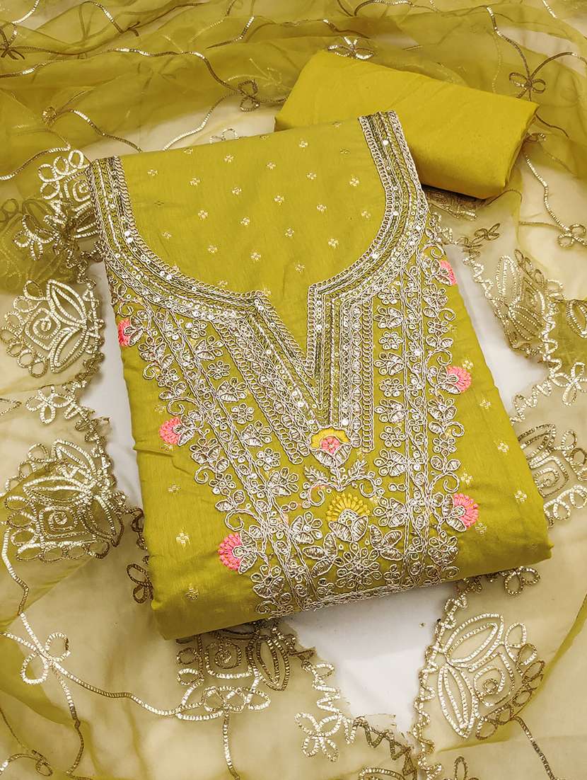 women self design unstitched suit set