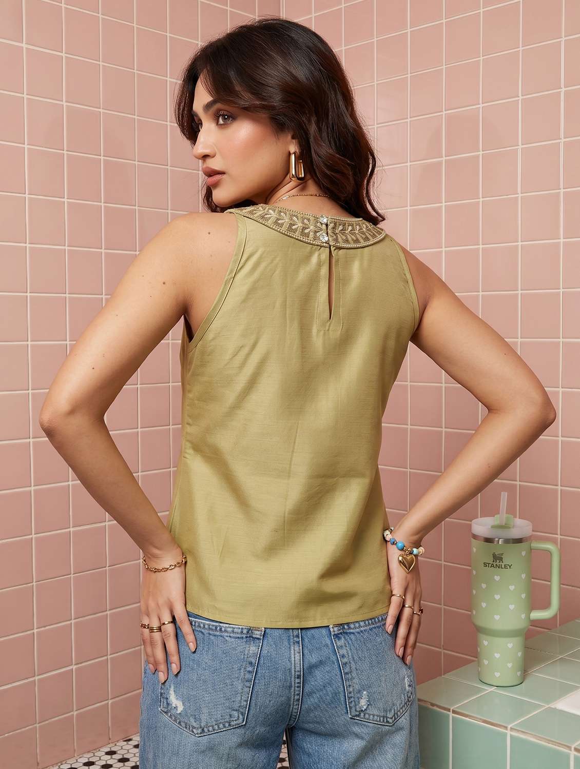 Women Embroidered Sleeveless Regular Top - 22597764 -  Standard Image - 2